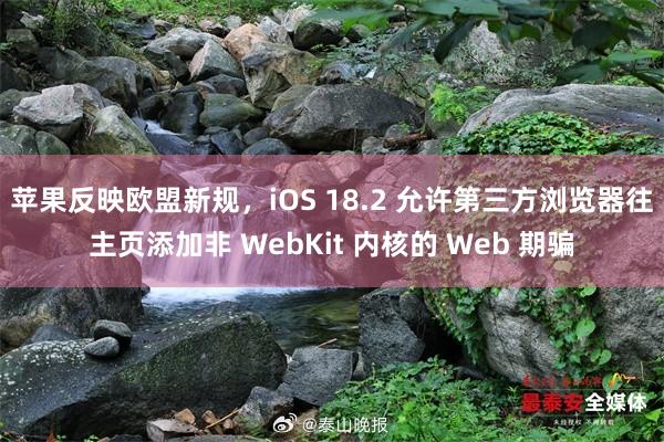 苹果反映欧盟新规，iOS 18.2 允许第三方浏览器往主页添加非 WebKit 内核的 Web 期骗