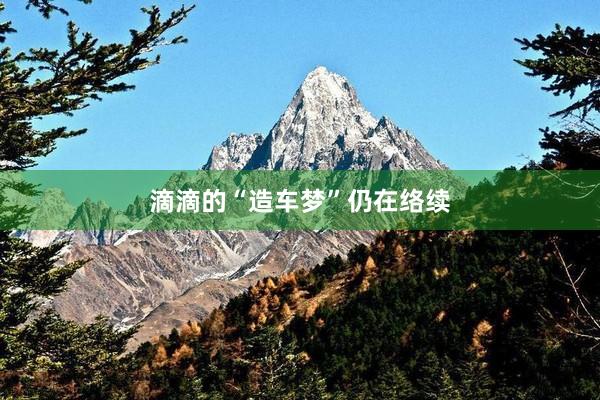 滴滴的“造车梦”仍在络续